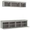 vidaXL 5 Piece TV Wall Units with LED Grey Sonoma Engineered Wood