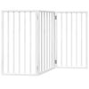 vidaXL Dog Gate Foldable 3 Panels White 150 cm Poplar Wood