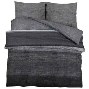 vidaXL Duvet Cover Set Dark Grey and Black 140x200 cm Cotton