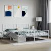 vidaXL Metal Bed Frame without Mattress with Footboard White 200x200cm