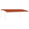 vidaXL Manual Retractable Awning with Posts 6x3.5 m Orange and Brown