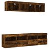 vidaXL 5 Piece TV Wall Units with LED Smoked Oak Engineered Wood