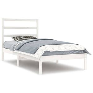 vidaXL Bed Frame without Mattress White 90x200 cm Solid Wood Pine