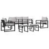 vidaXL Garden Sofa Set Black Steel
