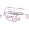 vidaXL Bed Frame with Drawers White 90x190 cm Single Solid Wood Pine
