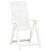 vidaXL Garden Reclining Chairs 2 pcs Plastic White