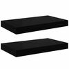vidaXL Floating Wall Shelves 2 pcs High Gloss Black 40x23x3.8 cm MDF