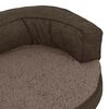 vidaXL Ergonomic Dog Bed Mattress 90x64 cm Linen Look Fleece Brown