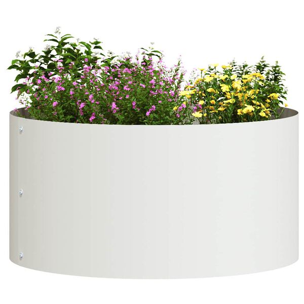 vidaXL Planter Ring 5 pcs White 40 x 40 x 20 cm Cold-rolled Steel