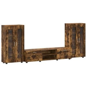 vidaXL TV Cabinet Set FLORIN 3 pcs Smoked Oak Engineered Wood
