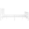 vidaXL Metal Bed Frame without Mattress with Footboard White 200x200cm