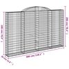 vidaXL Arched Gabion Baskets 2 pcs 300x30x180/200 cm Galvanised Iron