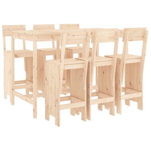 vidaXL 7 Piece Garden Bar Set Solid Wood Pine