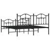 vidaXL Metal Bed Frame without Mattress with Footboard Black 183x213cm