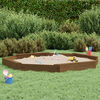 vidaXL Sandbox with Seats Honey Brown Octagon Solid Wood Pine