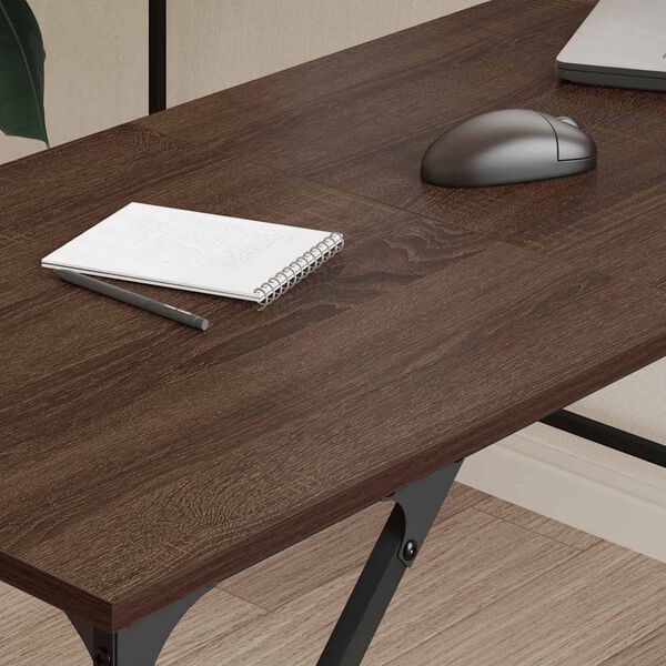 vidaXL Desk Brown Oak 149x149x75 cm Engineered Wood