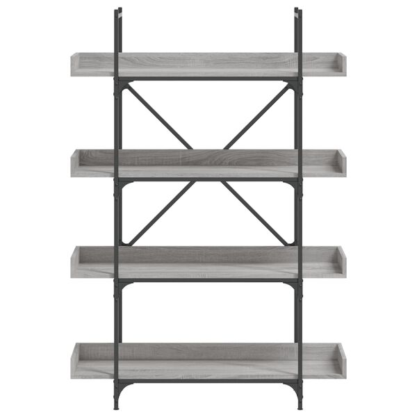 vidaXL Bookcase 4-Tier Grey Sonoma 100x33x145.5 cm Engineered Wood