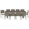 vidaXL Garden Dining Set 11 pcs Grey Poly Rattan