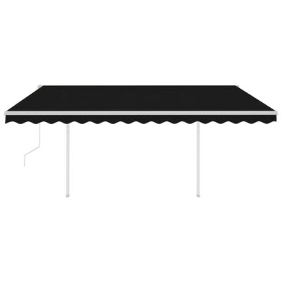 vidaXL Automatic Retractable Awning with Posts 4.5x3.5 m Anthracite