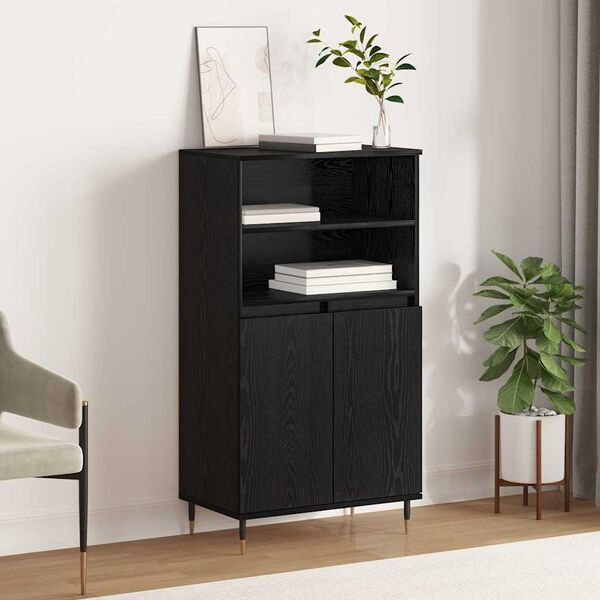 vidaXL Highboard Black 60 x 36 x 110 cm Engineered wood
