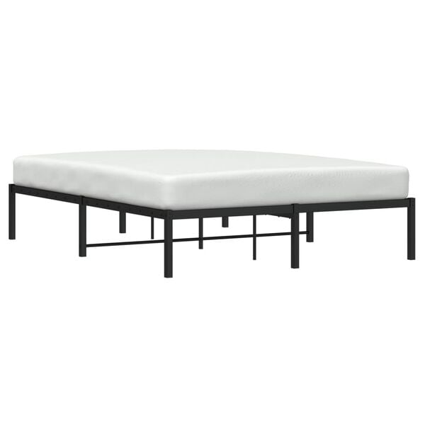 vidaXL Metal Bed Frame without Mattress Black 135x190cm