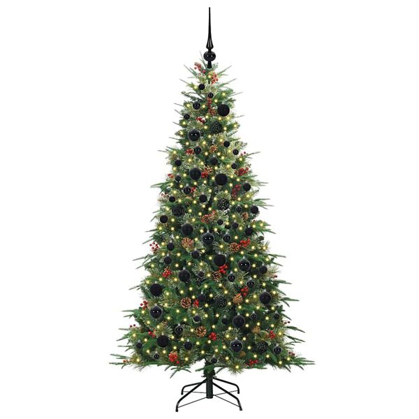 vidaXL Artificial Hinged Christmas Tree Green 180 cm PE and PVC