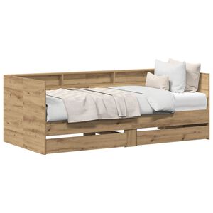 vidaXL Daybed with Headboard Artisan Oak 100 x 200 cm Engineered Wood