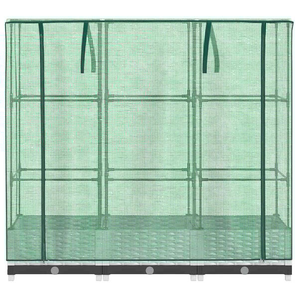 vidaXL Raised Bed with Greenhouse Cover Rattan Look 120x40x123 cm