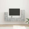 vidaXL TV Cabinet Set Wall-mounted 4 pcs Concrete Grey Engineered Wood