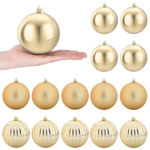 vidaXL Christmas Ball Set XL 15 pcs Gold Dia. 10 cm Plastic