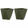 vidaXL Planter 2 pcs Olive Green 50 x 50 x 50 cm Steel