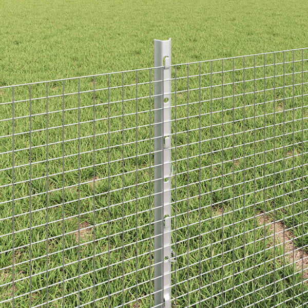vidaXL Fence with Post Silver 0.4 x 10 m Steel