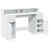 vidaXL Desk with LED Lights White 140x55x91 cm Engineered Wood
