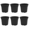 vidaXL Round Flower Pot 6 pcs Black &Oslash; 15 x 12 cm Plastic