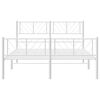 vidaXL Metal Bed Frame without Mattress with Footboard White 160x200cm