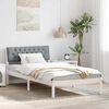 vidaXL Bed frame White and light grey 100 x 200 cm Solid pine wood