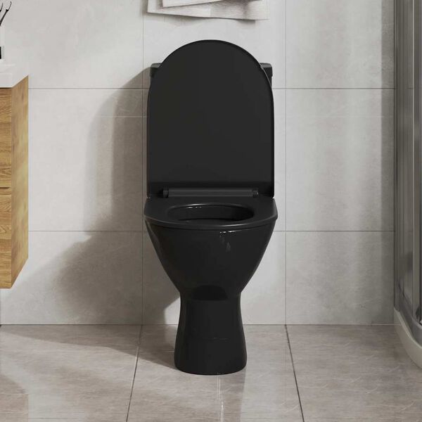 vidaXL Soft-close Toilet Seat with Quick-release Design Black