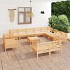 vidaXL 13 Piece Garden Lounge Set Solid Wood Pine
