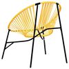 vidaXL Garden Egg Chair Black and Yellow Poly Rattan