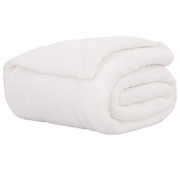 vidaXL Throw Blanket White 150 x 200 cm Fleece