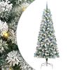 vidaXL Artificial Hinged Christmas Tree Green and White 240 cm
