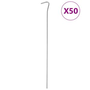 vidaXL Tent Pegs 50 pcs 30 cm &Oslash;4 mm Galvanised Steel