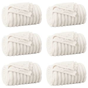 vidaXL Throw Blankets 6 pcs Cream 200 x 150 cm 4.75 kg Fleece