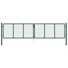 vidaXL Mesh Garden Gate Steel 400x100 cm Green