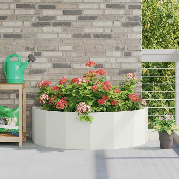 vidaXL Planter White 120 x 60 x 35 cm Steel