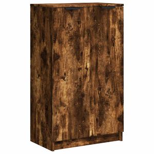 vidaXL Shoe Cabinet Smoked Oak 59x35x100 cm Engineered Wood