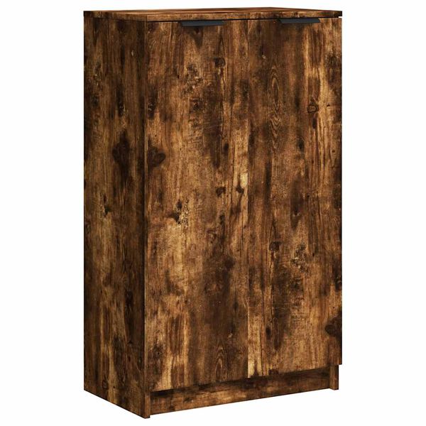 vidaXL Shoe Cabinet Smoked Oak 59x35x100 cm Engineered Wood