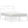 vidaXL Metal Bed Frame without Mattress with Headboard White 120x200cm