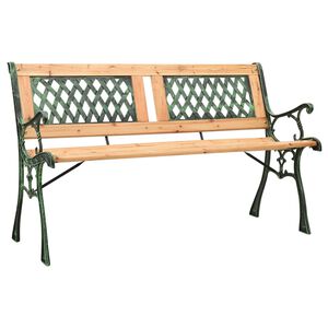 vidaXL Garden Bench 122 cm Cast Iron and Solid Firwood