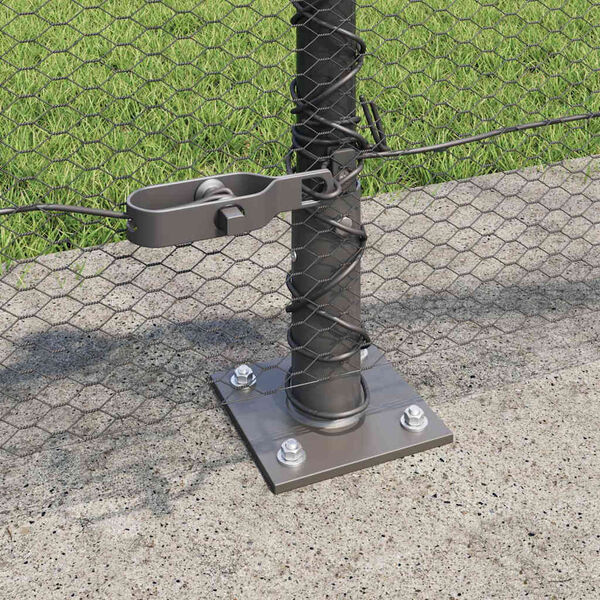 vidaXL Fence Post Grey 50 x 0.6 m (13 mm mesh) Steel and PVC